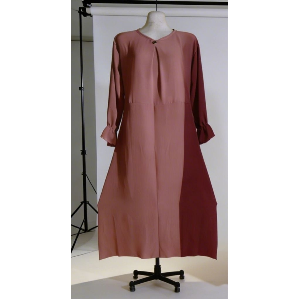 Gamis Polos Serbaguna - Potongan Simpel & Elegan bahan crinkle