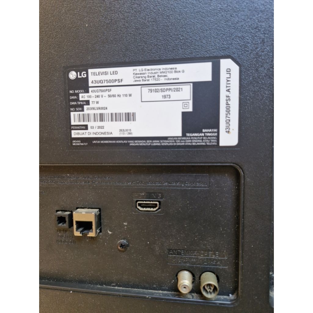 TV LG 43 inch (LCD rusak)