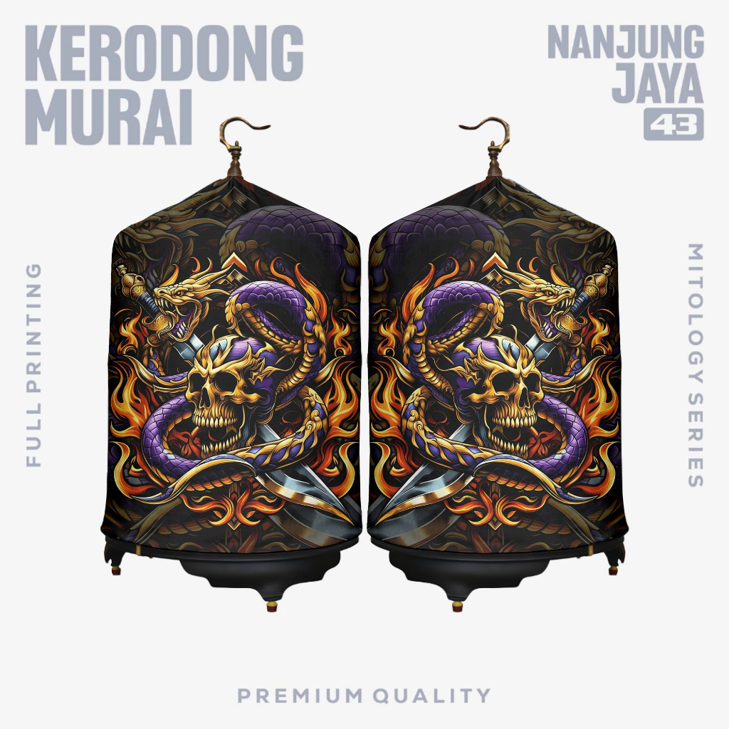Kerodong Sangkar Murai No 2 Full Printing Motif Naga Full Color Desain Unik