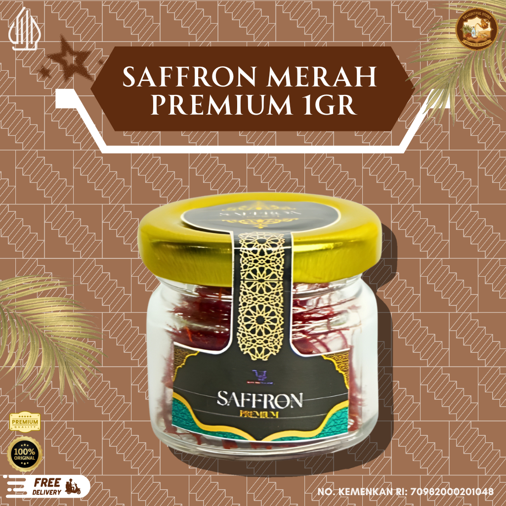 Bunga Saffron Iran Asli Grade A | Herbal Premium 1gr untuk Kesehatan & Masakan