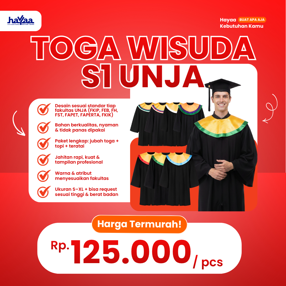 Toga Wisuda S1 Universitas Jambi (UNJA) Semua Fakultas - Hayaa Adv