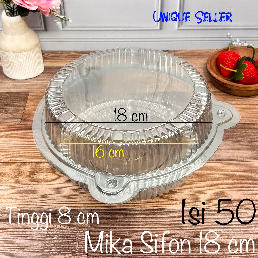 Mika Bolu Bulat Sifon 18 cm Tinggi 8 cm SP isi 50 pcs / Mika Chiffon Siffon Chifon SF 18 SF 18cm 18 