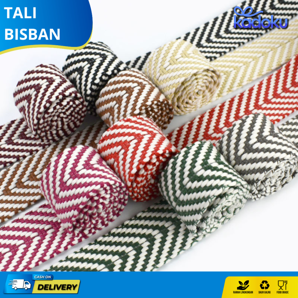 Tali Bisban Motif Bisban Spring Bed Tali Webbing Warna /Tali Bisban Pelipit / Tali Webbing Pelipit