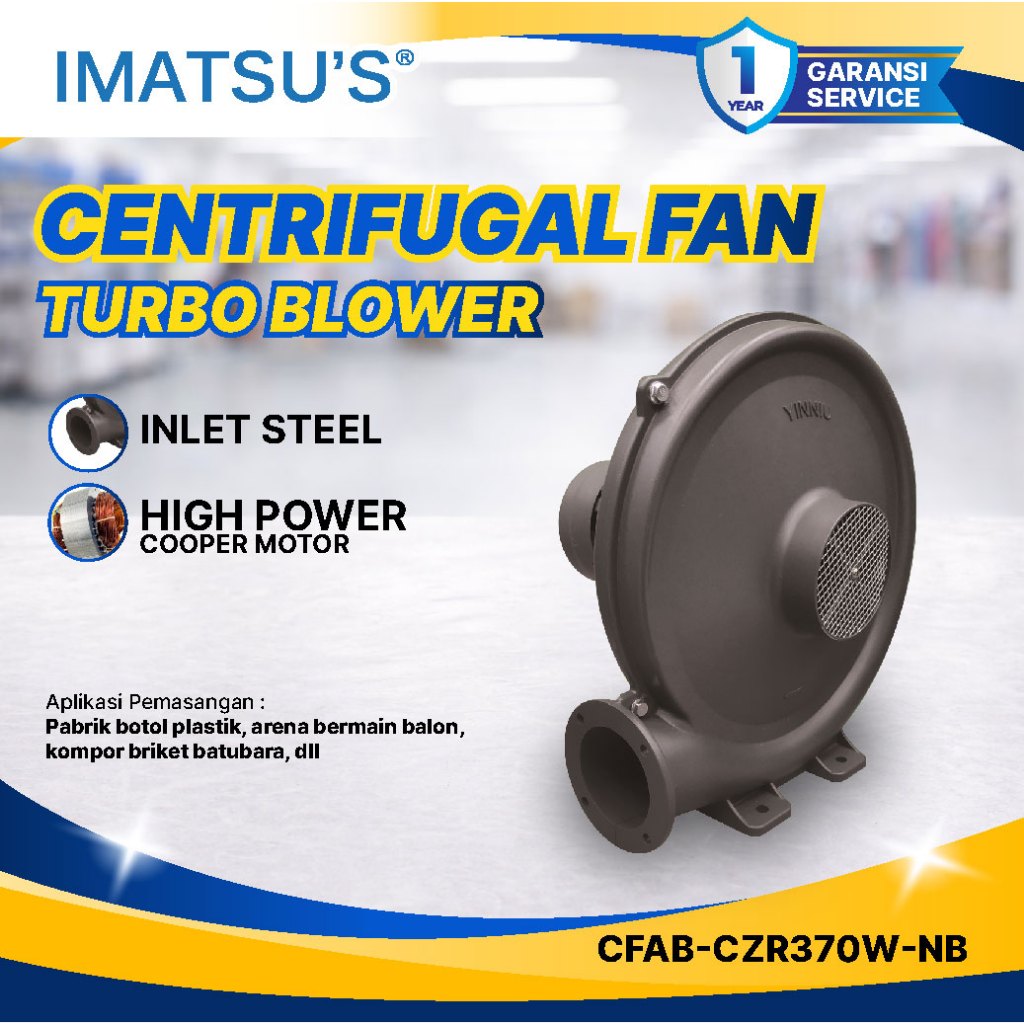 IMATSU'S Centrifugal Blower 370WATT 220V Kipas Radial Alumunium Chasing Blower Keong