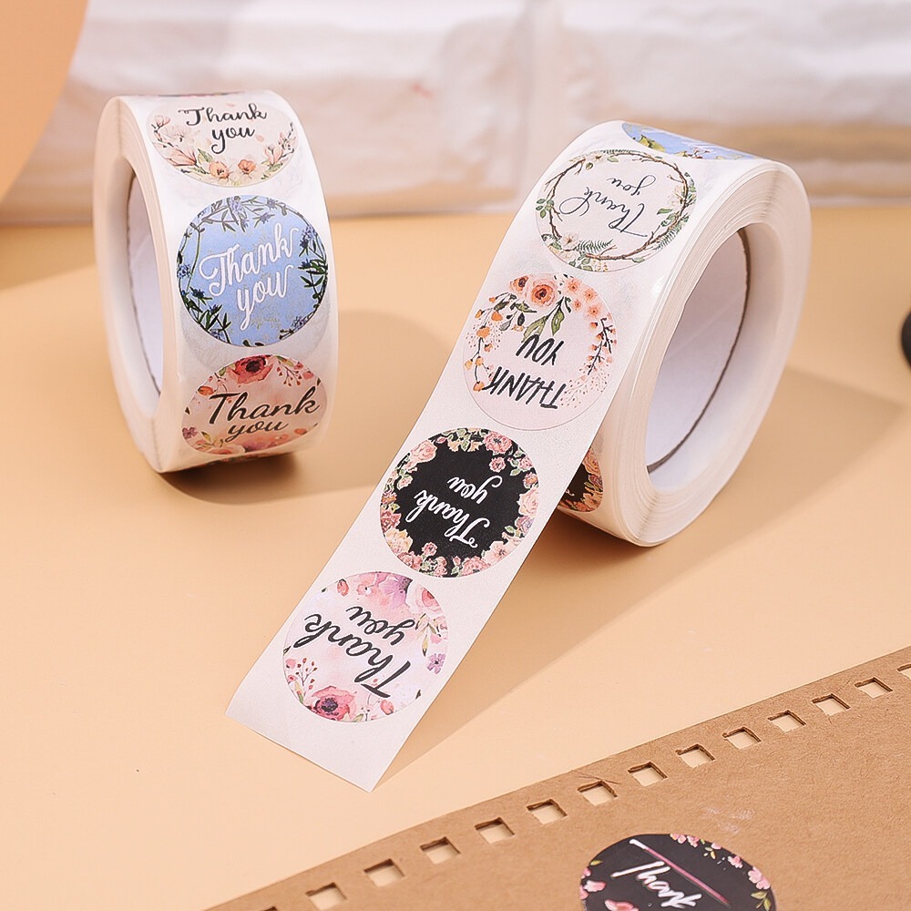 Sticker Roll Thank You Aesthetic Serbaguna