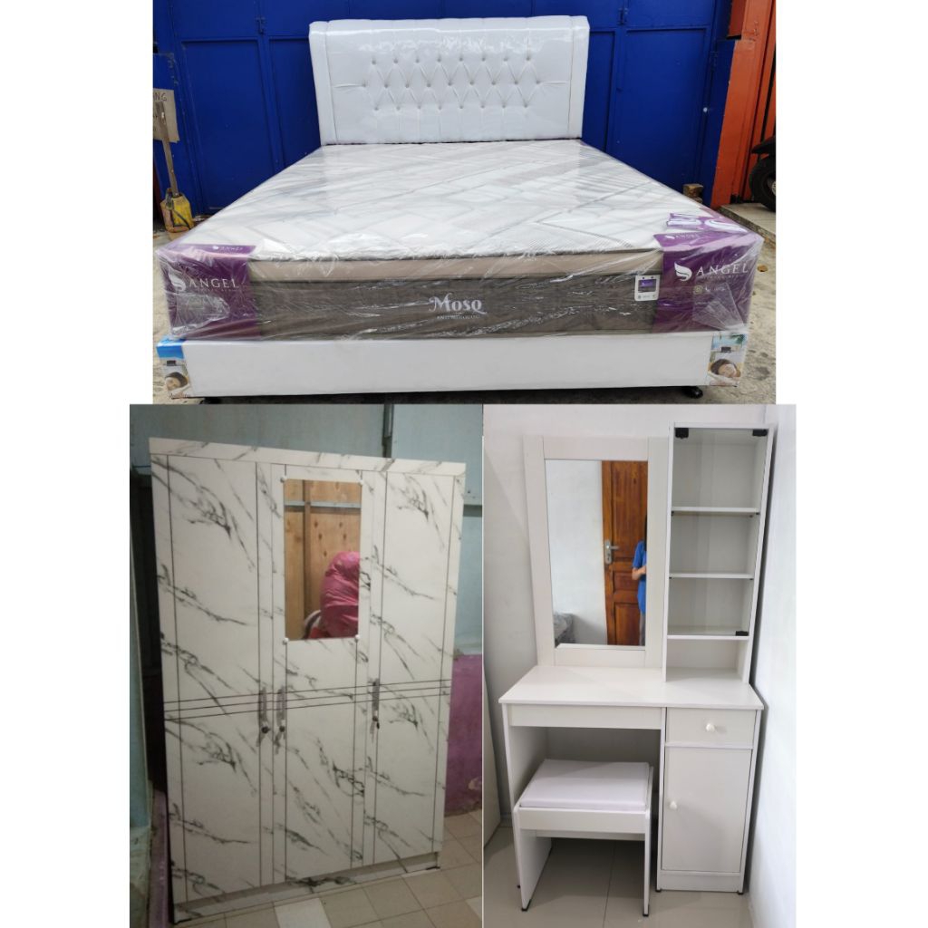 Paket Hantaran Springbed Angel Mosq + Lemari 3Pintu  - Star Meubel