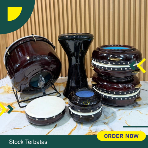 Hadroh 1 set Kualitas Super kencer Kuningan Asli