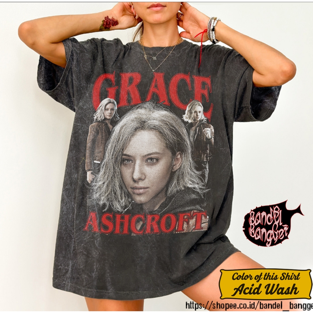 Kaos Resident Evil Grace Ashcroft Shirt | Acid Wash Oversized Shirt