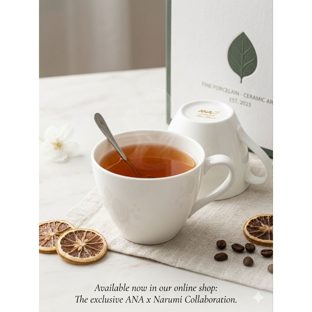 Cangkir Teh Bone China Mewah - Edisi Terbatas ANA x Narumi Fine Porcelain