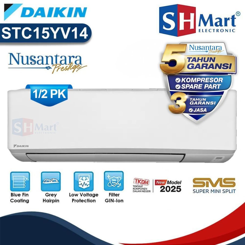 AC DAIKIN 1/2 PK STANDARD STC-15YV / STC15YV NUSANTARA PRESTIGE INSTAN TERBARU 2025 (MEDAN)