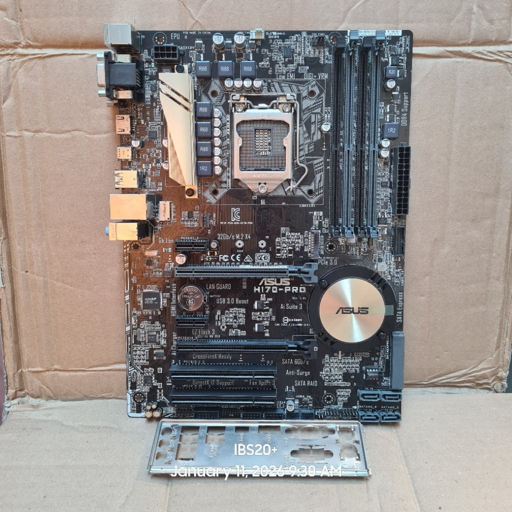 PAKET MAINBOARD ASUS H170 PRO ATX DDR4 WITH CORE I5 7500 GEN 7 LGA 1151