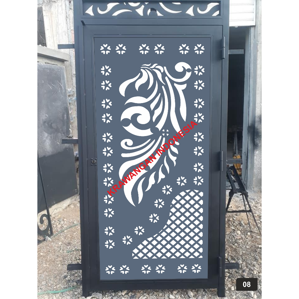 Krawangan Plat Motif, Pagar Plat Krawangan, Krawangan Ornamen, Laser Plat Pagar, Cutting CNC, Orname