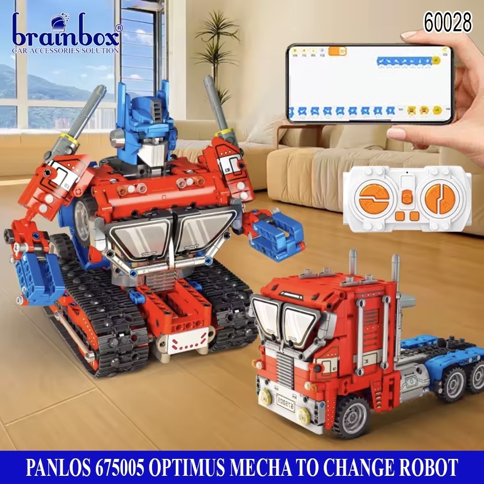 Panlos 675005 Remote Control Optimus Mecha to Change Robot Block Brick Mainan Balok Blok Brick Mobil