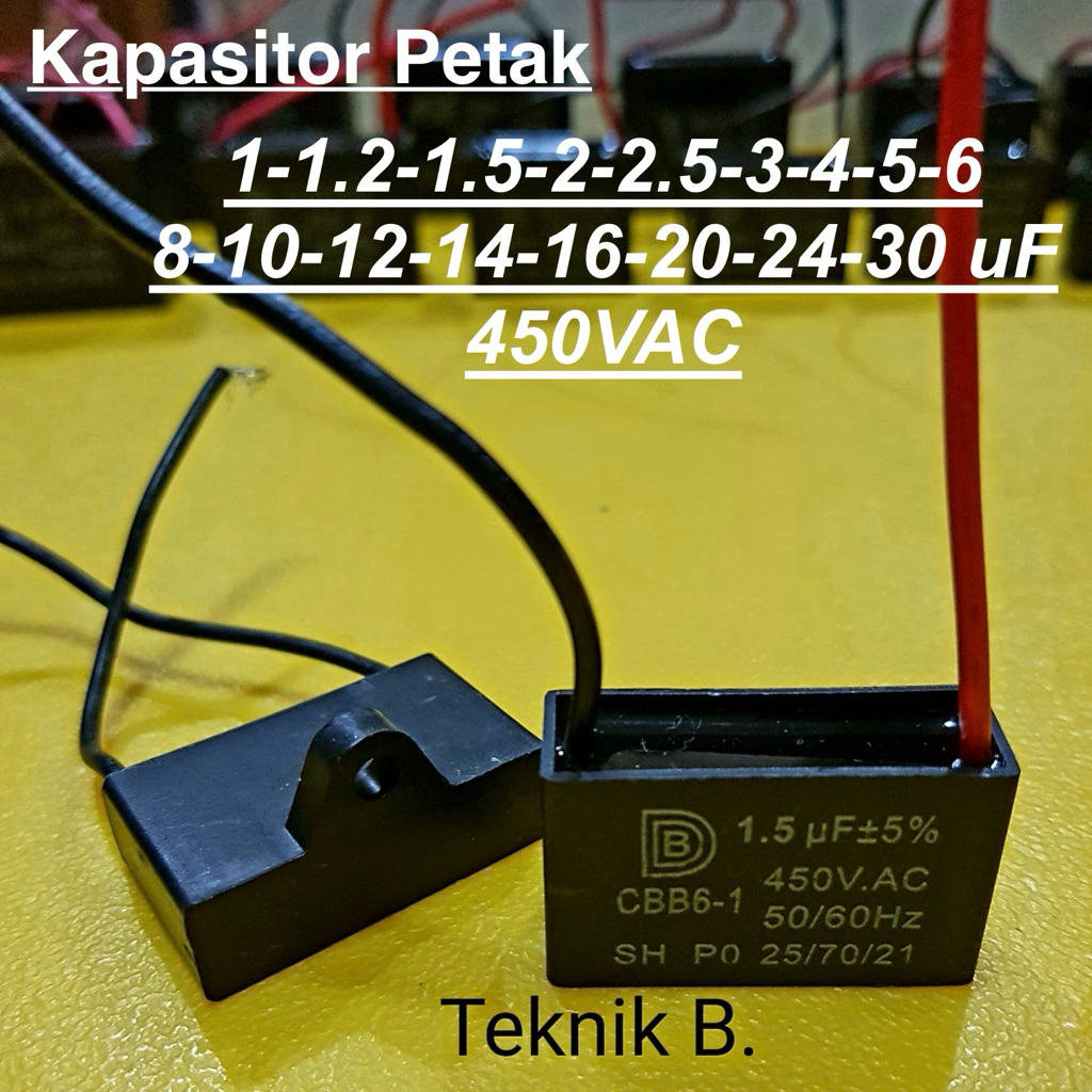 [BARU] Kapasitor CBB61 CBB6-1 2 3 4 5 6 8 10 12 14 16 20 24 30 uf 450V kapasitor petak kotak 450 V c