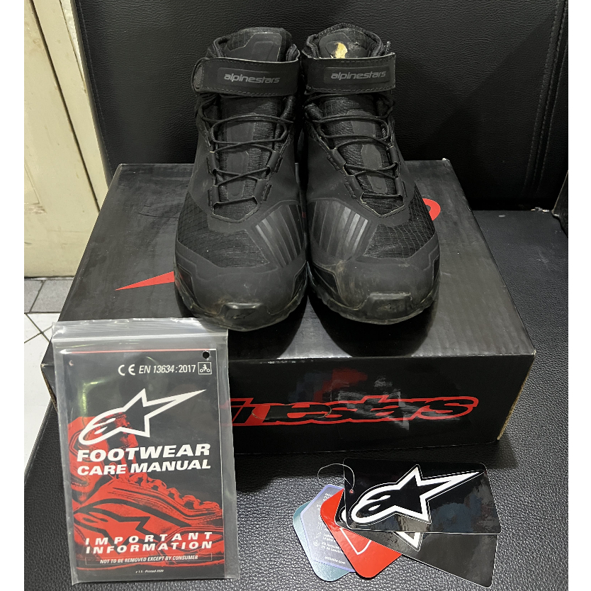 Alpinestar CR-X Drystar Black Black Riding Shoes Preloved