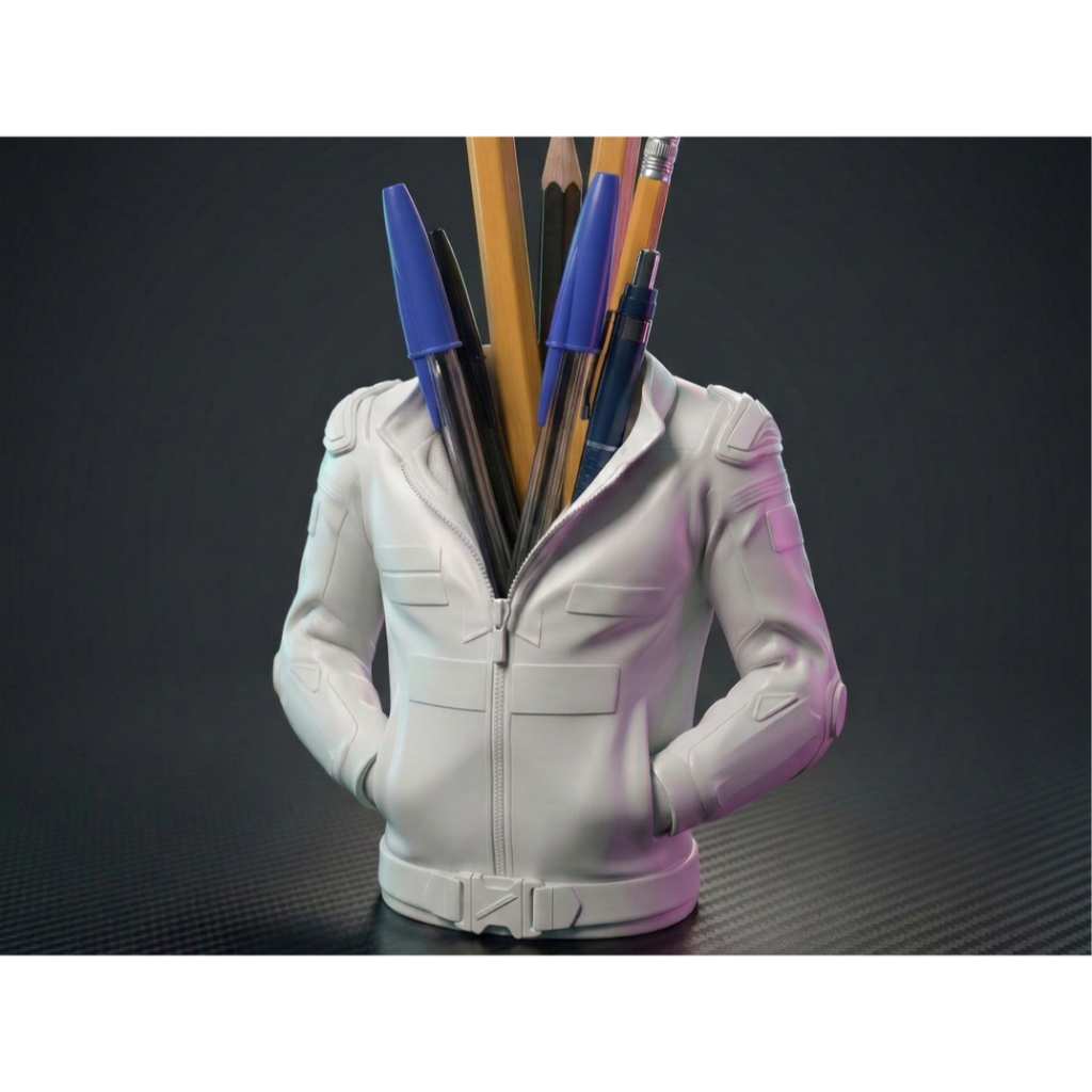 Tempat Pulpen Tempat Pensil Unik Model Jaket Motor – Holder Pen Aesthetic Meja Kerja & Belajar | Des