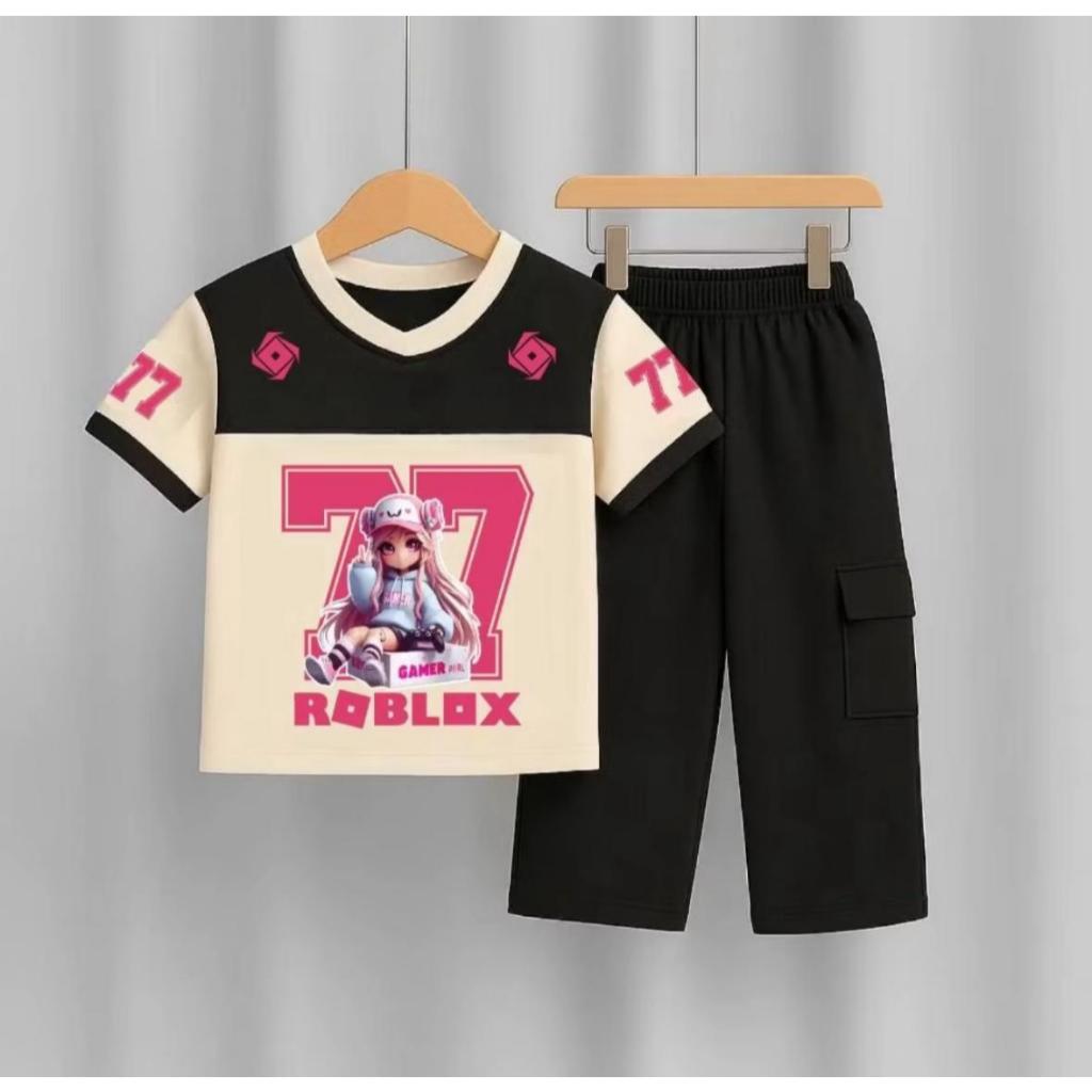 setelan jersey anak perempuan kargo terbaru, fashion anak perempuan terlaris, ootd anak hits usia 3-