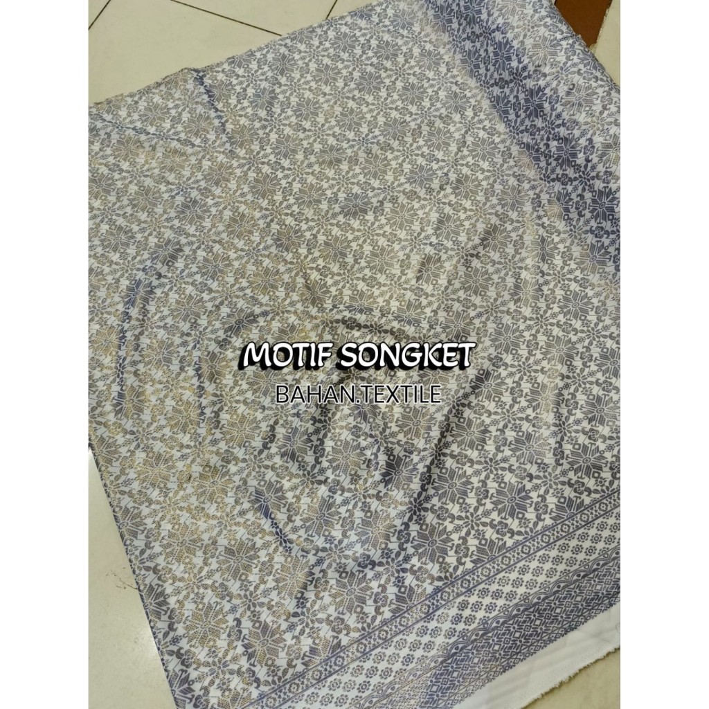 [[BAHAN METERAN]]BAHAN BATIK PRINTING SEMI SUTRA (FOIL) MOTIF SONGKET//SONGKET PALEMBANG