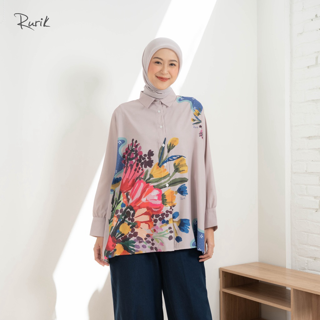 RURIK OFFICIAL - LIOREN PRINT SHIRT - ATASAN WANITA - RURIK ORI