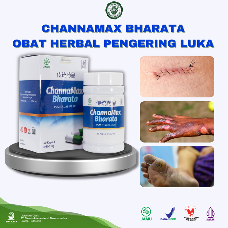Channamax Bharata Obat Luka Pasca Operasi | Isi 50 Kapsul | Garansi 100% Original Bharata