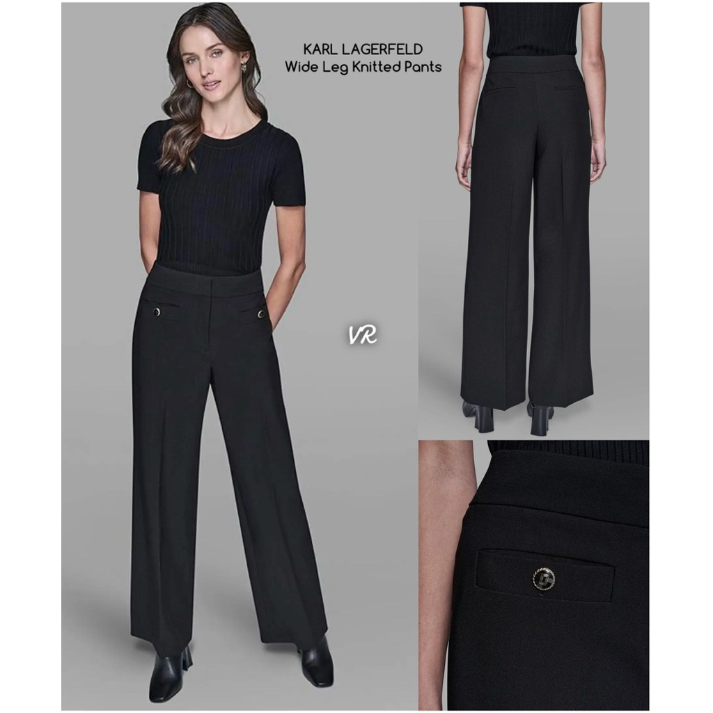 [ KL 50 ] CELANA KULOT HITAM KARL WIDE LEG BLACK PANTS