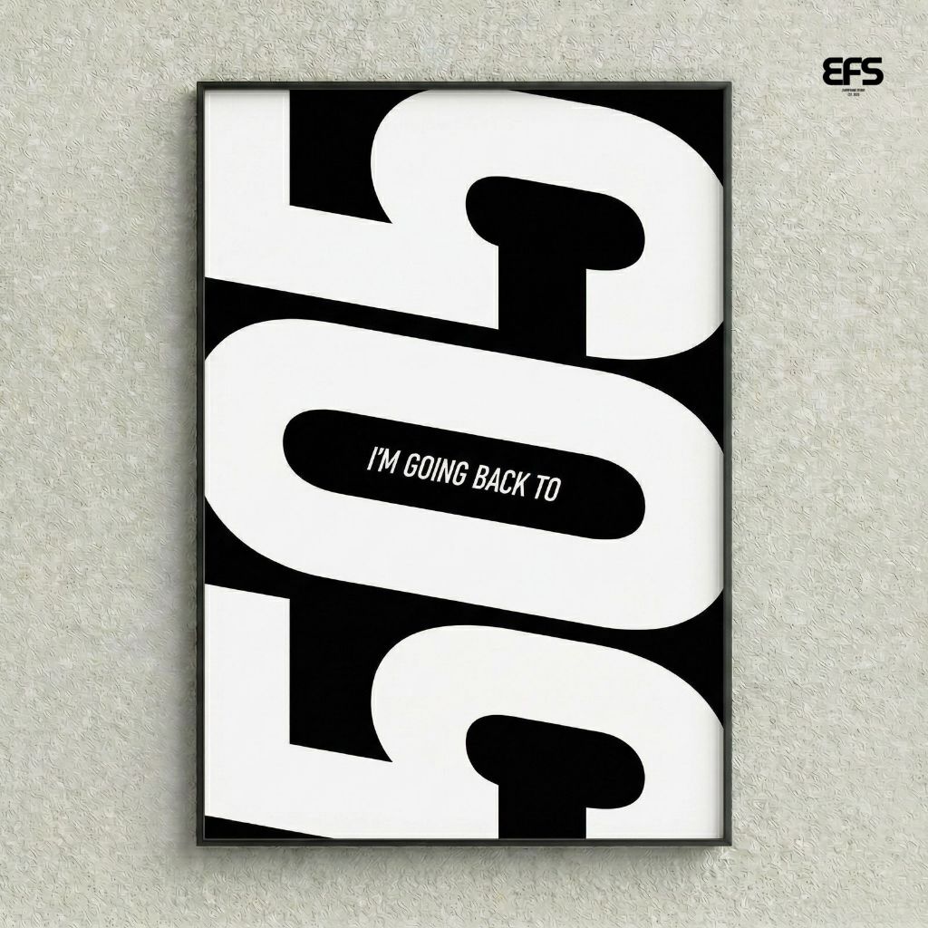 Poster Dekorasi Dinding Typografi 505 Bold Hitam Putih Premium Frame | EverFrameStudio | Minimalist 