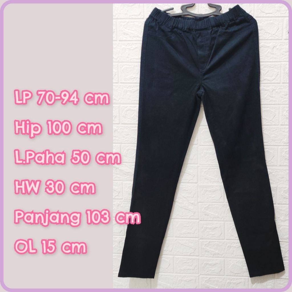 Celana panjang wanita chinos navy