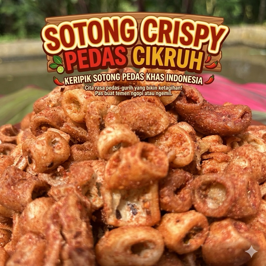 kerupuk Sotong Goreng Crispy snack Pedas /Cikruh/Original