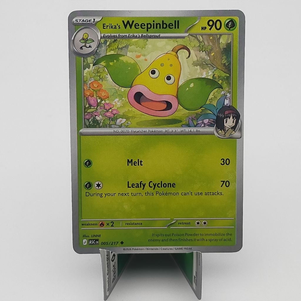 Kartu TCG Pokemon EN Original Erika's Weepinbell ASC 005/217
