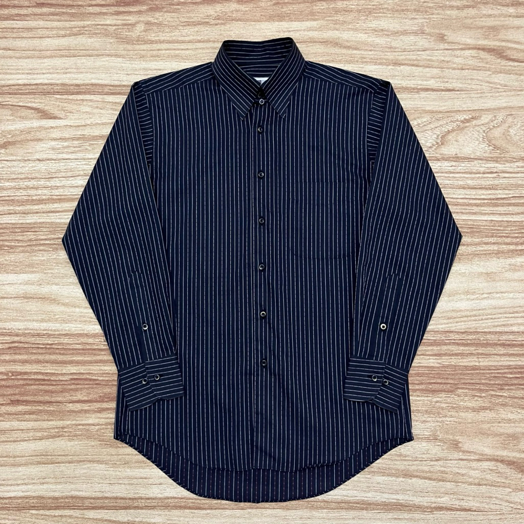 Kemeja Cotton MICHIKO LONDON Koshino Striped Black (M)