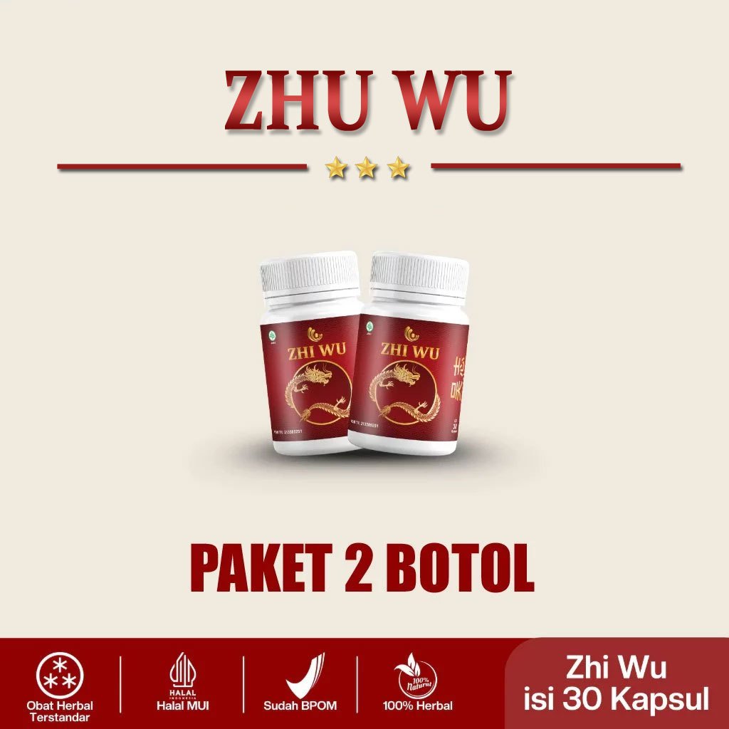ZHI WU 30 KAPSUL HERBAL CHINA ® PAKET 2 BOTOL OBAT NYERI OTOT KOLESTROL SARAF KEJEPIT