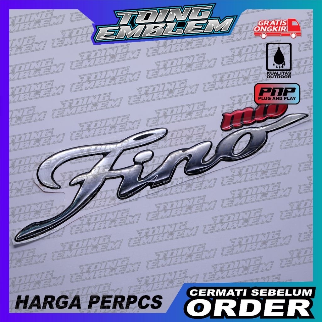 Emblem yamaha fino / emblem timbul yamaha fino /emblem titanium fino / emblem yamaha fino / stiker l