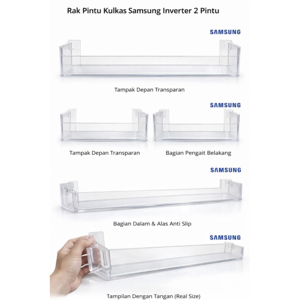 RAK PINTU KULKAS SAMSUNG 2PINTU INVERTER ORIGINAL - DOOR SHELF RAK BOTOL KULKAS