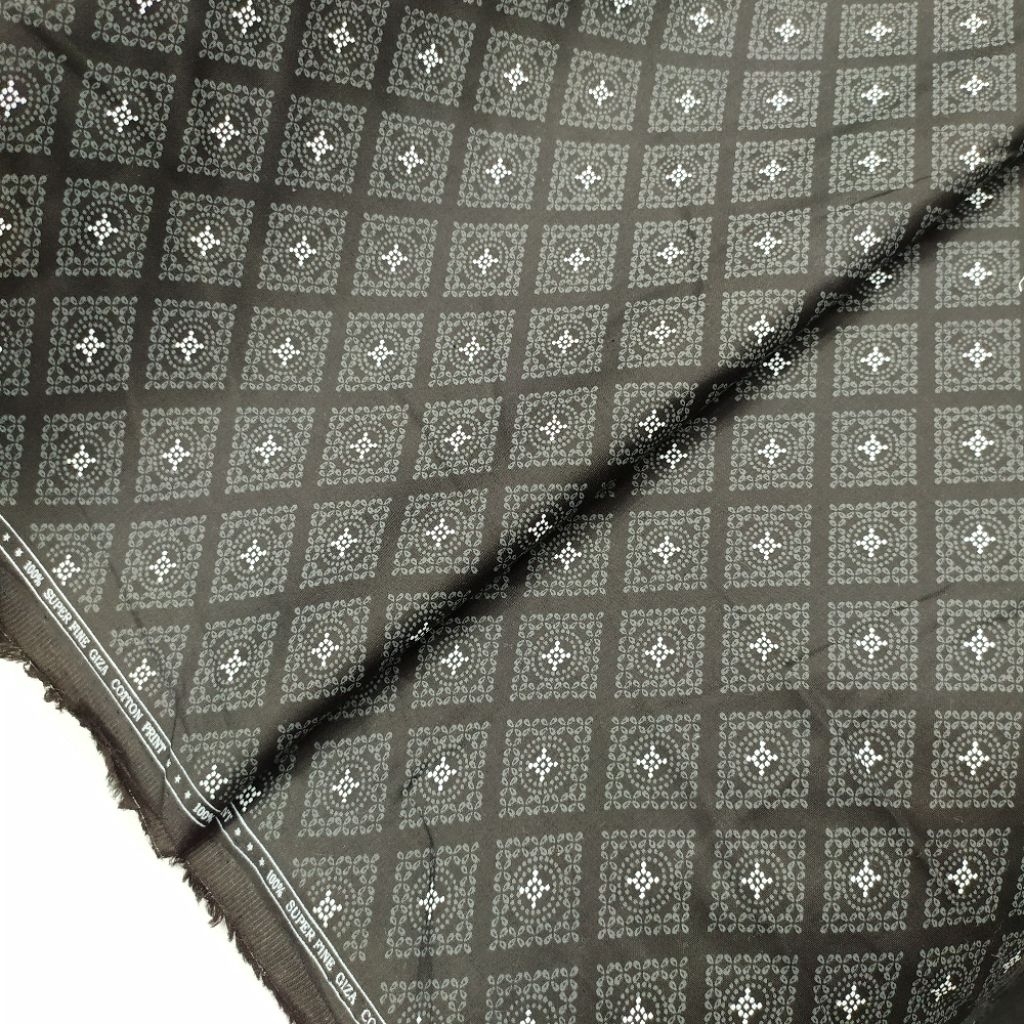 Kain Hitam Motif/Kain Hitam Kemeja/kain katun Italy Motif