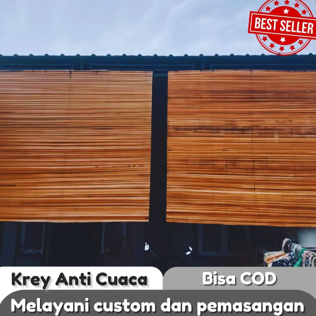 Tirai Outdoor Teras Anti Panas Dan Air 2mx2m Include Tali Kerekan