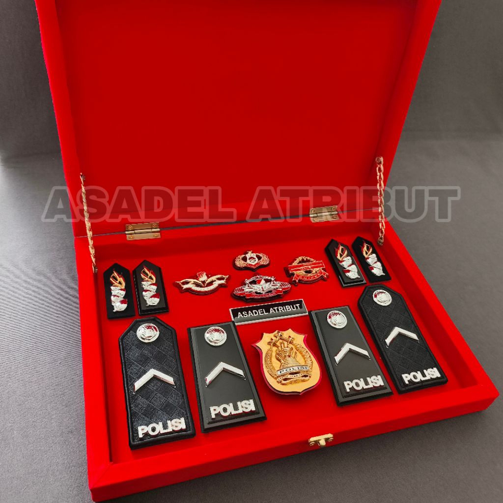 ‎SET BOX PANGKAT POLISI BRIPDA EKSKLUSIF PREMIUM / SOUVENIR BOX PANGKAT BRIPDA / PANGKAT PDH BRIPDA 