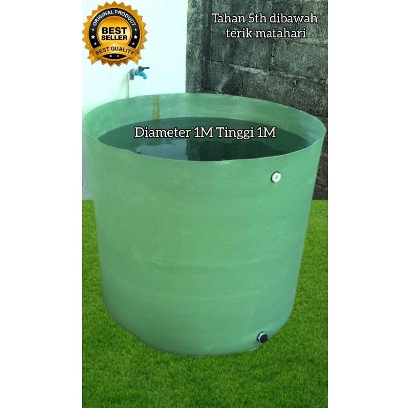 Kolam budidaya ikan Kolam tanpa Rangka Kolam Bioflok diameter 1M T 1M kolam terpal murah