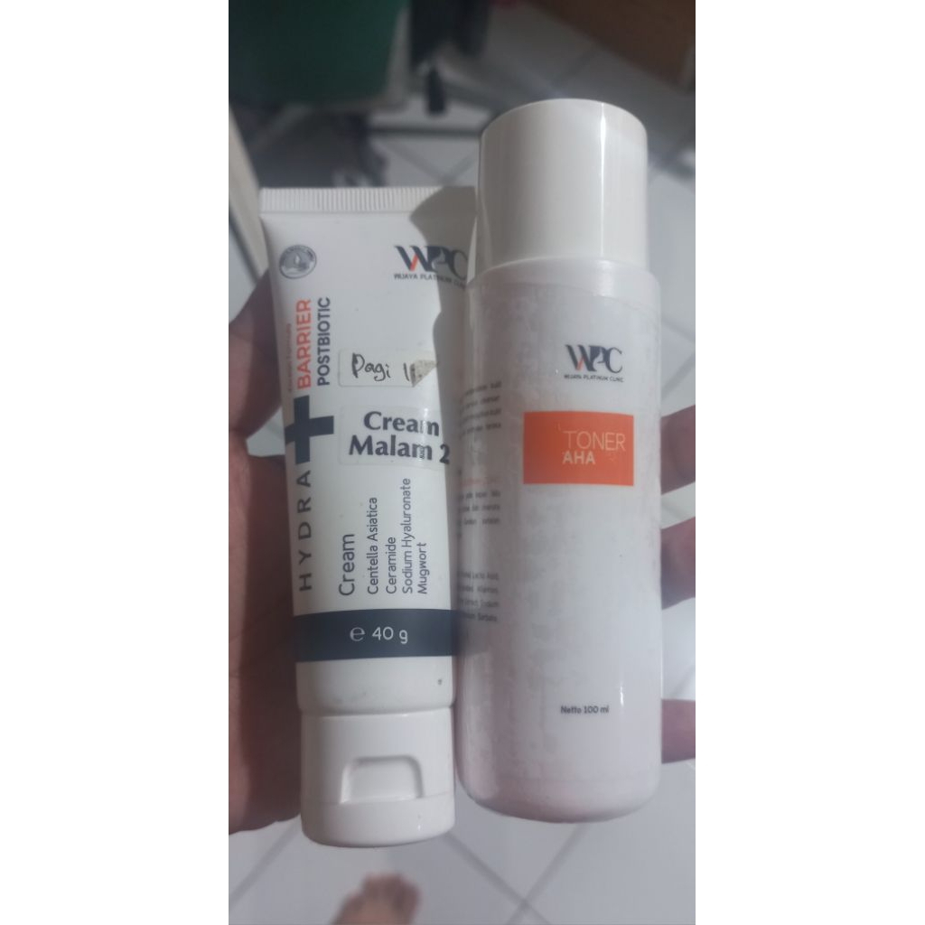 Bundling 2 produk Wijaya Platinum Toner AHA dan Hydra Cream Barrier Posbiotic (PRELOVE)