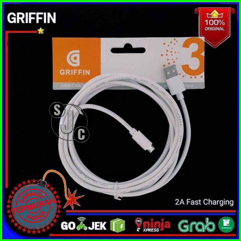 KABEL DATA CHARGER HP/CCTV GRIFFIN MICRO USB / TYPE C 3 METER UNIVERSAL