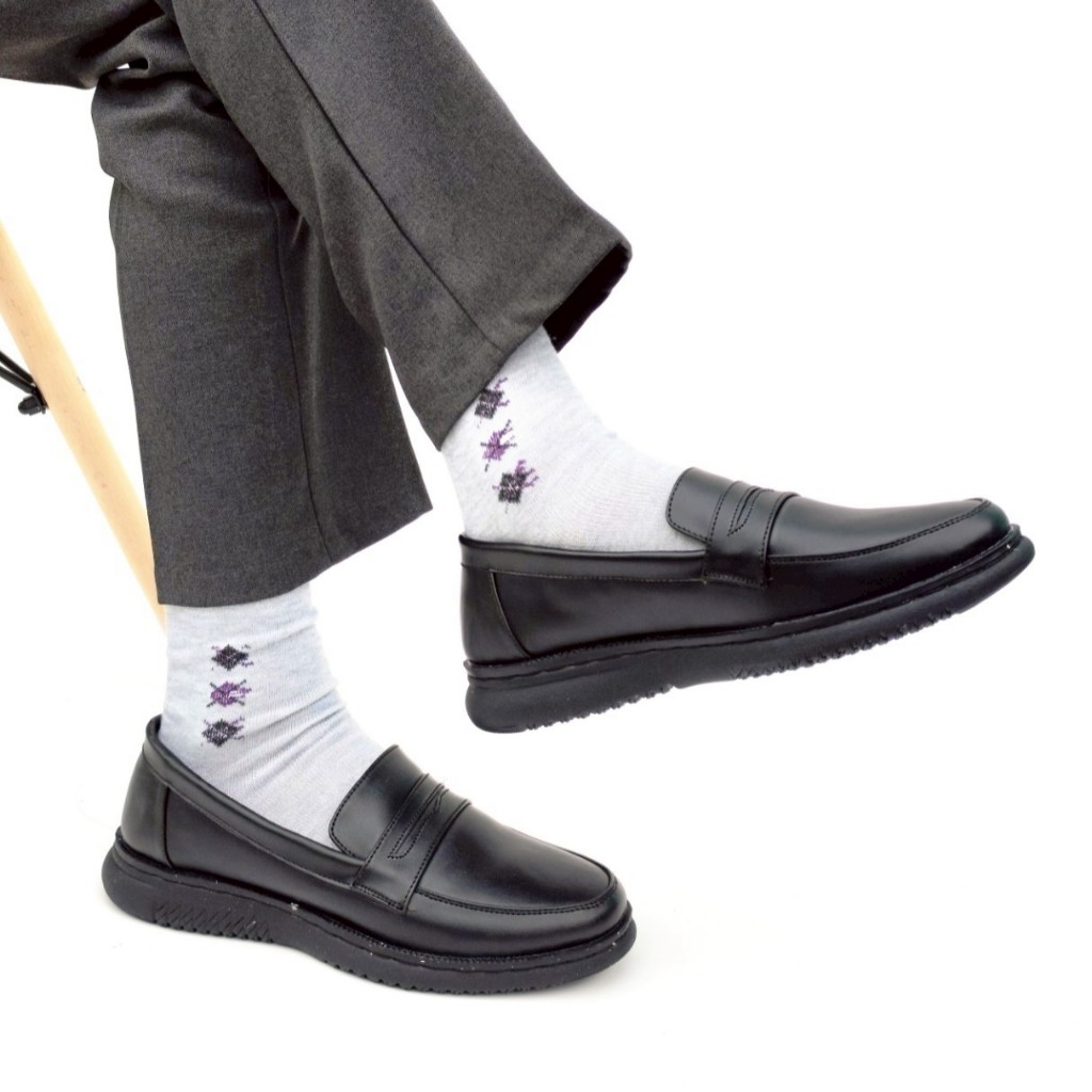 Sepatu Pria Formal Slipon Terbaru Wlf Hector Hitam Sepatu Kerja Slop Cowok Resmi