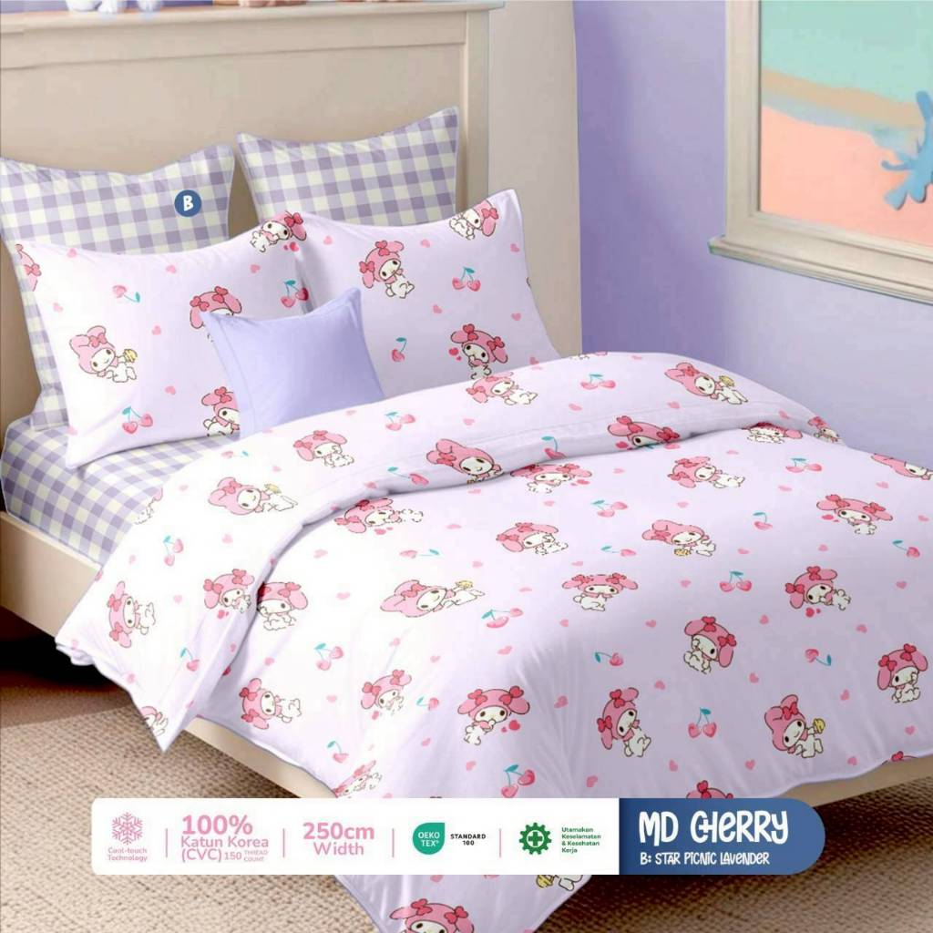 Bedcover Set Katun Sar Motif Md Cherry p