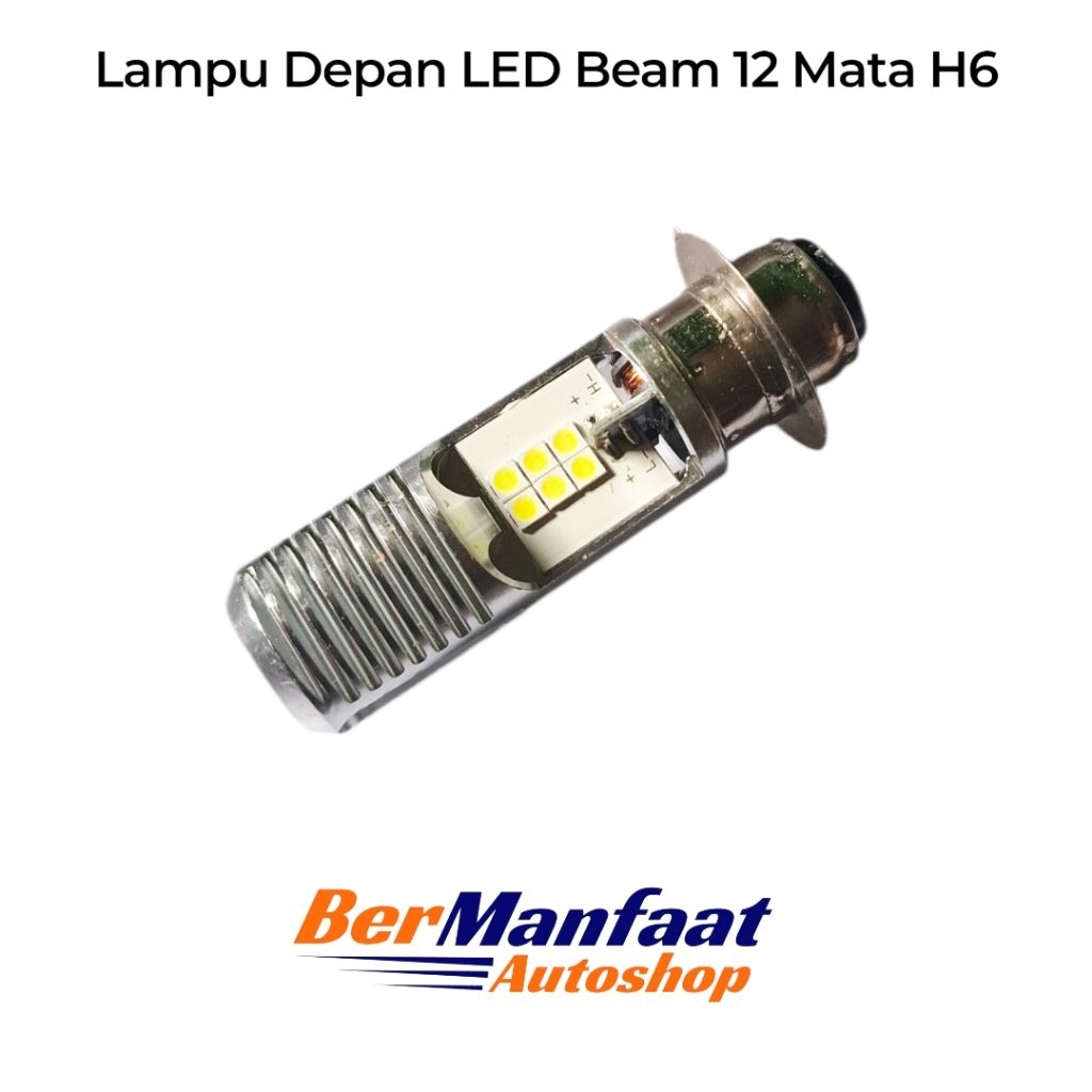 Lampu Depan Motor LED 12 Mata Dual Beam H6