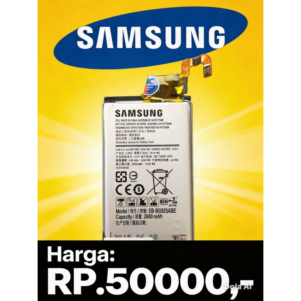Baterai samsung S6 edge ori copotan