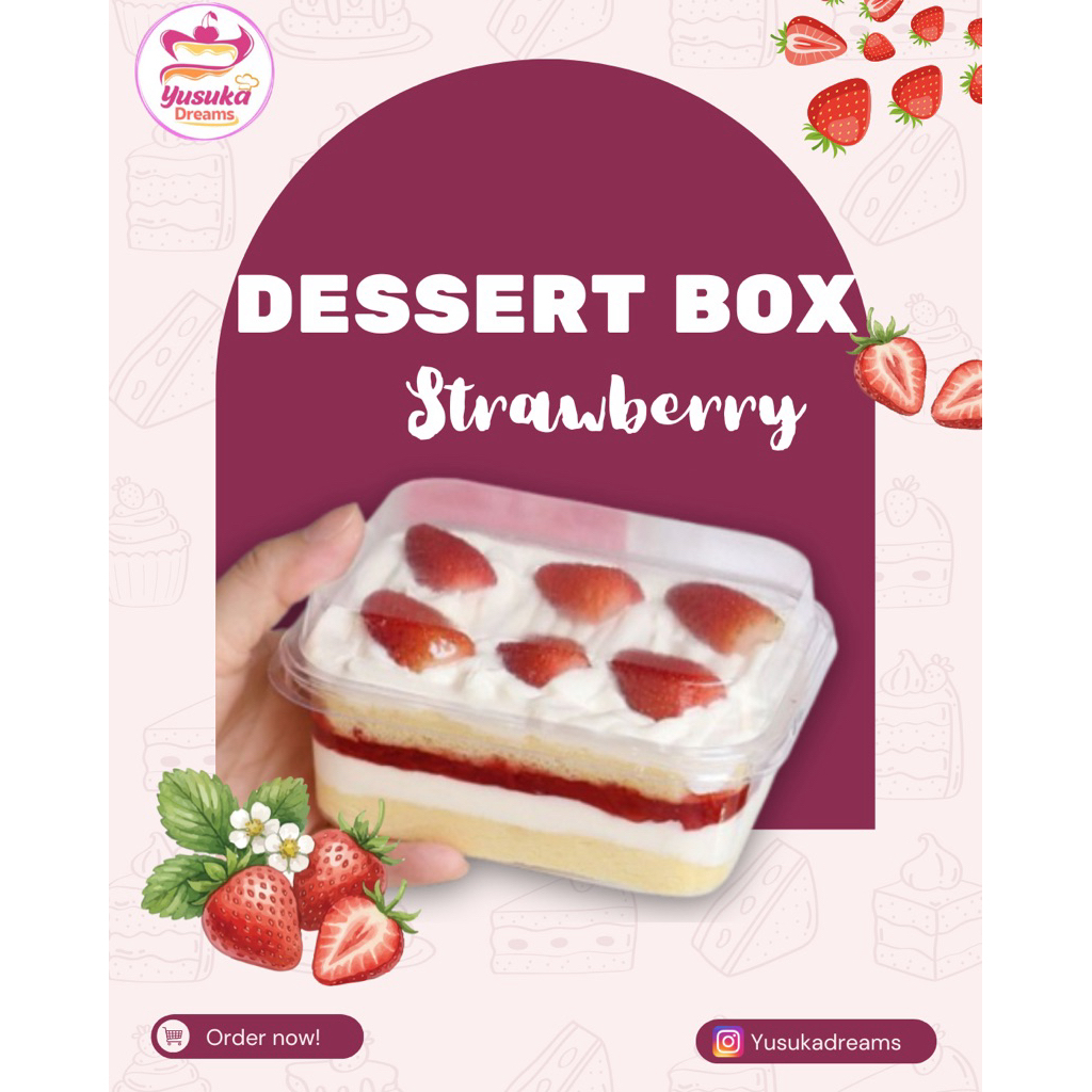 dessert box ukuran 200ml,1box,strawberry