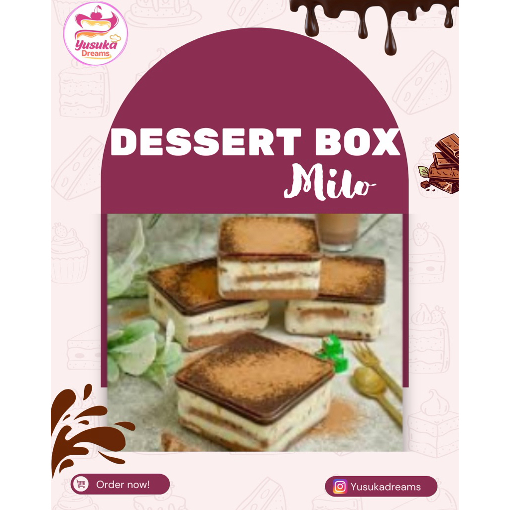 dessert box ukuran 200ml,1box,Milo