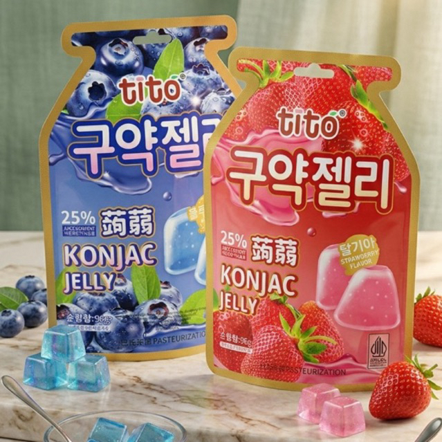 TITO KONJAC JELLY Blueberry Tito Konjac Jelly Peach Tito Konjac 96 gr Jelly Strawbery Jeli Agar Mala