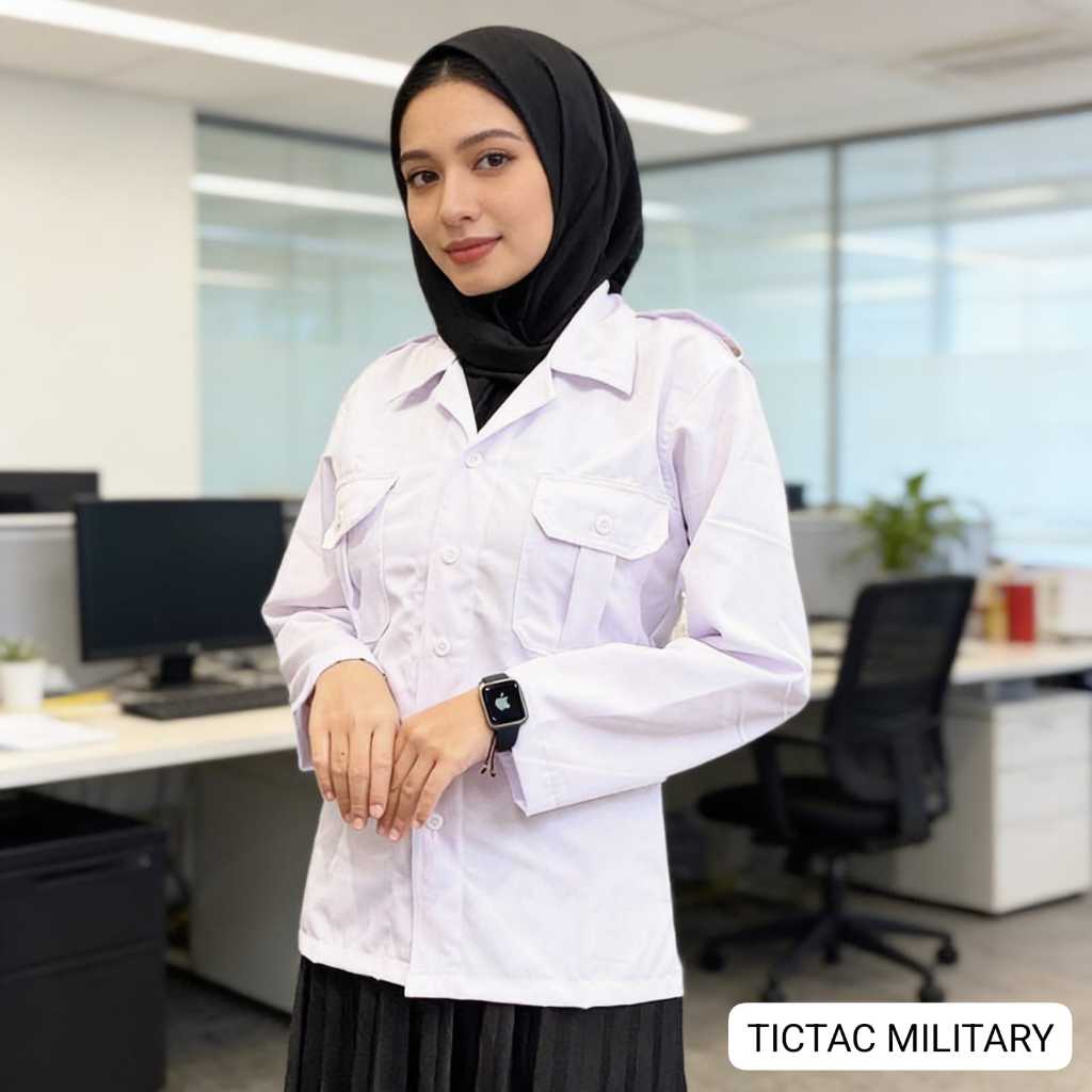 Seena - KM 002 Kemeja putih polos PNS wanita kerja kantoran terlaris baju kantor jumbo cewek formal 