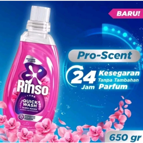 rinso botol detergen cair pro-scent 650g