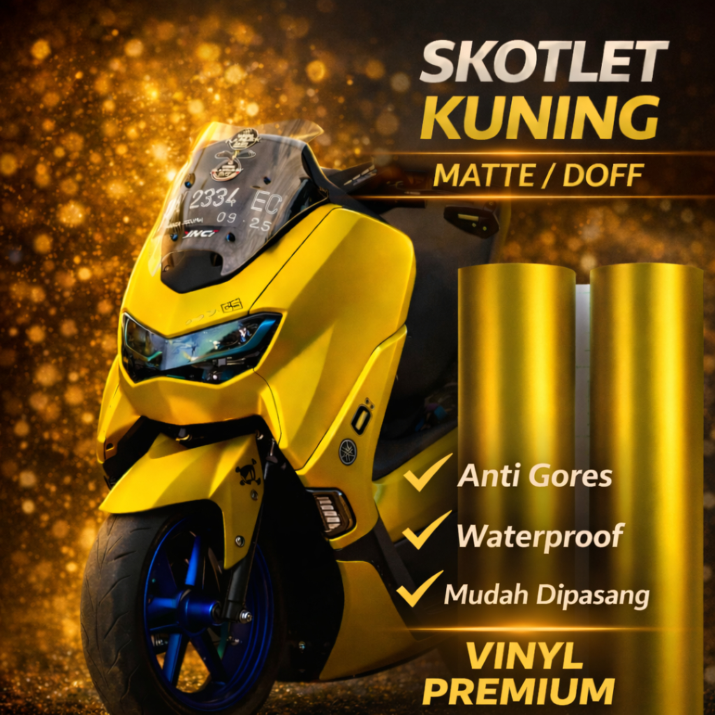 Skotlet Gold Chrome Doff Emas Metalik Doff Lebar 50cm