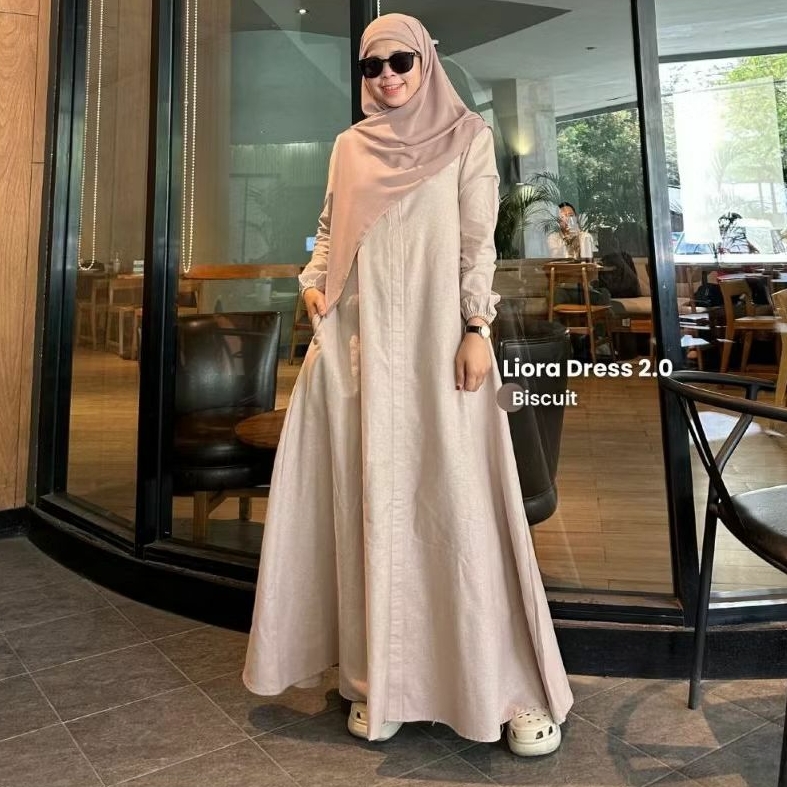 GAMIS LIORA BY AURORA HIJAB (GAMIS SAJA) // GAMIS SYARI KATUN LINEN POLOS